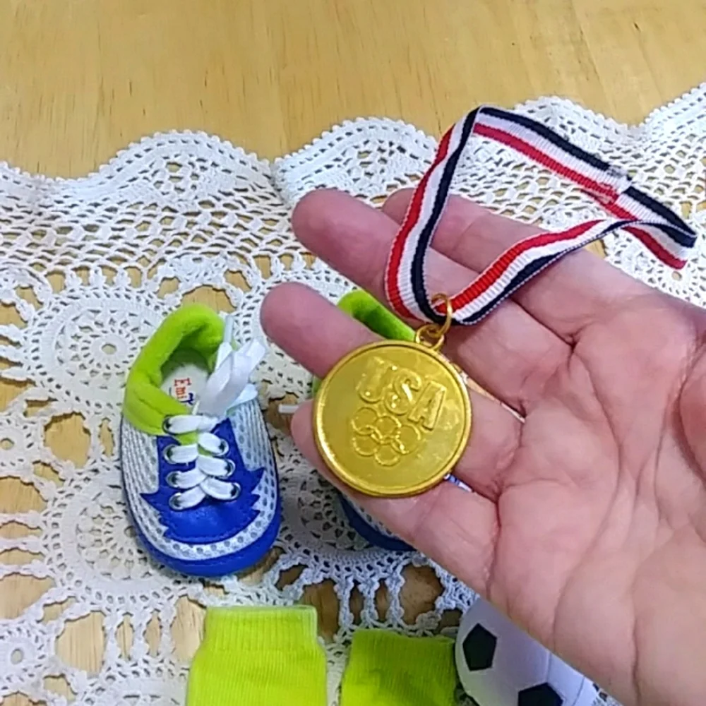 American Girl Soccer Accessories - Shoes, Ball, Socks, Medal